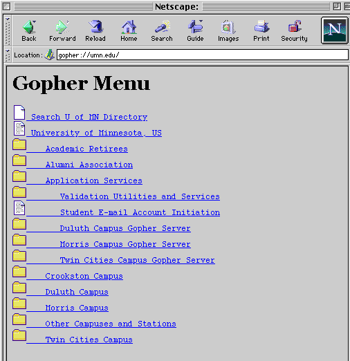 gopher screen shot