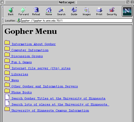 gopher screen shot